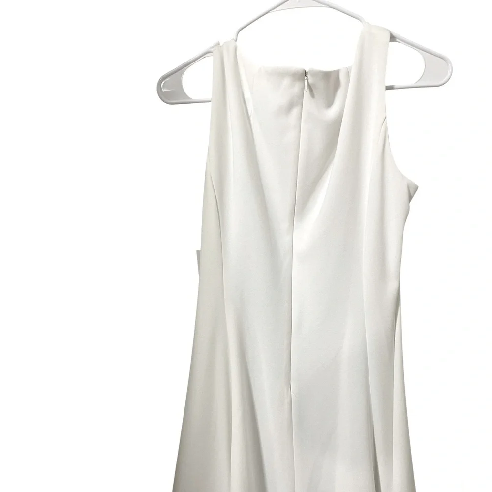 💚💙🌼NWT CALVIN KLEIN MESH INSERT DRESS. Elegant White Sleeveless Dress - Picture 4 of 9